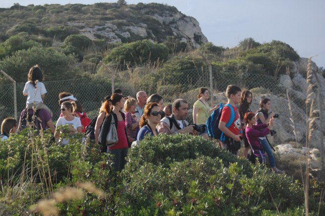 Sella del Diavolo, gruppo di escursionisti in occasione della X Giornata nazionale del Trekking urbano (2013)